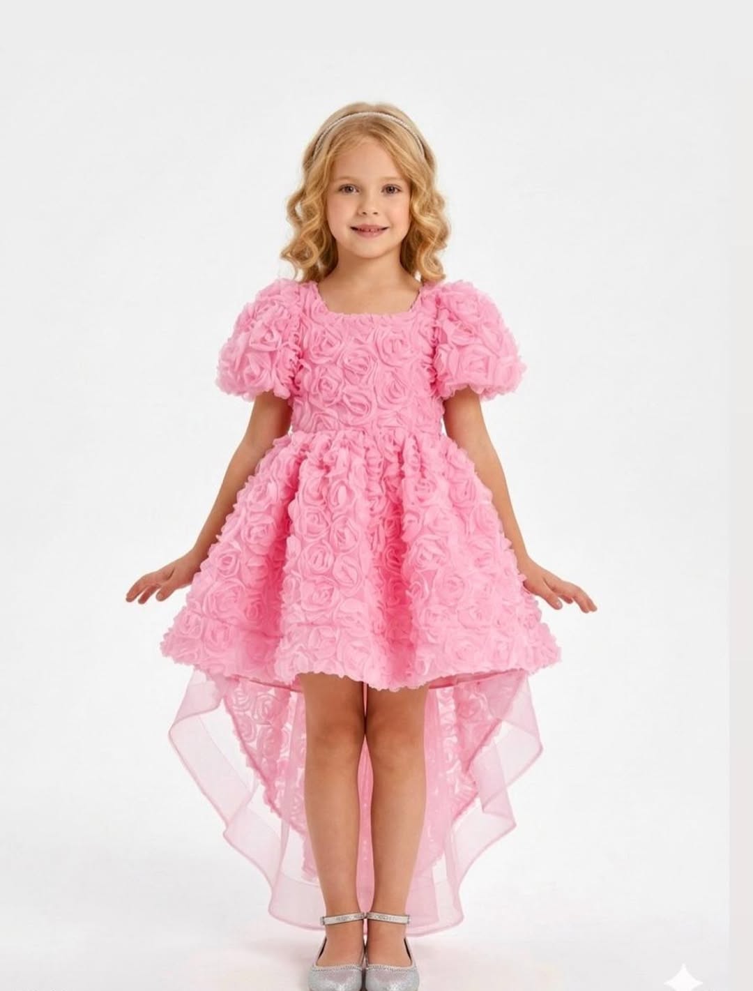 Pembe çocuk abiye modeli